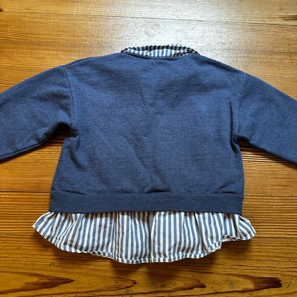 Jessica Simpson blue white striped layered collar sweater SIZE 5 - Picture 4 of 4